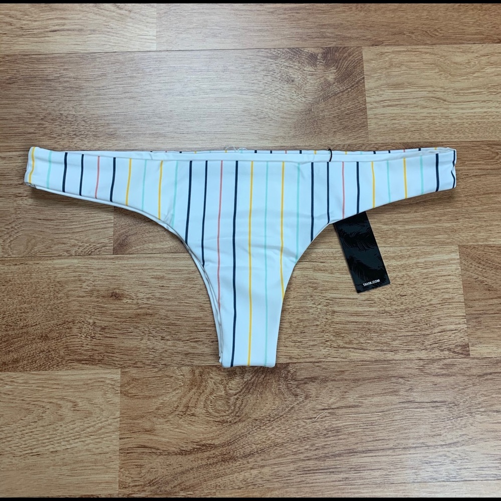 TAVIK Ali Mini Horizon Stripe Swim Bikini Bottom Size Large